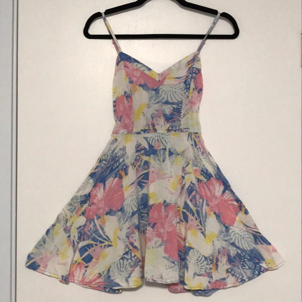 Aeropostale Hawaiian Print Skater Mini Dress
